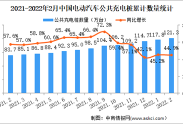 2022年2月中國電動汽車充電樁市場分析：充電樁保有量同比增長44.9%（圖）