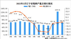 2022年3月辽宁省粗钢产量数据统计分析