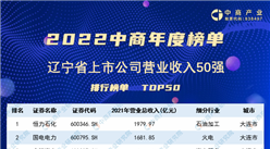 2022年遼寧省上市公司營業收入排行榜（附榜單）