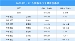 2022年6月2日全國各地最新玉米價(jià)格行情走勢(shì)分析