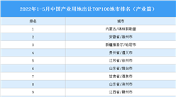 產業投資情報：2022年1-5月中國產業用地出讓TOP100地市排名（產業篇）