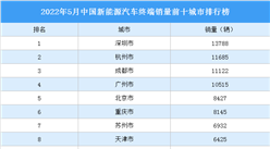 2022年5月中国新能源汽车终端销量前十城市排行榜（附榜单）
