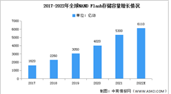 2022年全球NAND闪存存储容量及竞争格局预测分析（图）