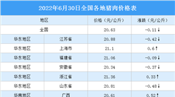 2022年7月1日全国各地最新猪肉价格行情走势分析