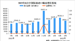 2022年6月中國原油進口數據統計分析  ?