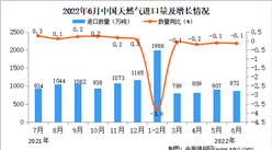 2022年6月中国天然气进口数据统计分析