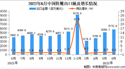 2022年6月中國鞋靴出口數據統計分析