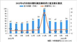2022年6月中國未鍛軋銅及銅材進口數據統計分析