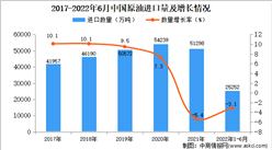 2022年1-6月中國原油進口數據統計分析