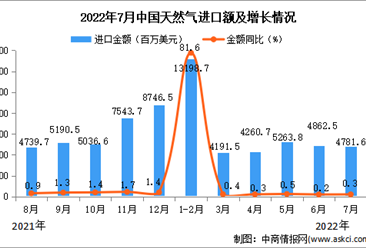 2022年7月中國天然氣進口數據統計分析