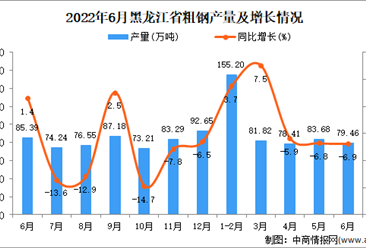 2022年6月黑龙江粗钢产量数据统计分析