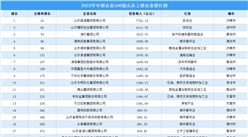 2022年中国企业500强山东上榜企业排行榜（附榜单）