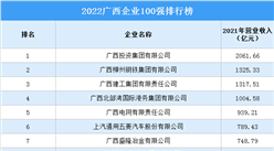 2022廣西企業100強排行榜（附完整榜單）
