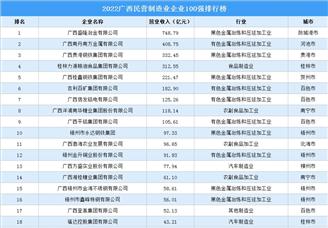 2022广西民营制造业企业100强排行榜（附完整榜单）