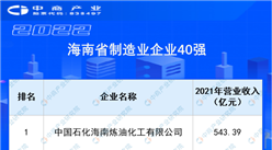 2022年海南省制造業企業40強榜單