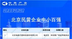 2022北京民營企業(yè)中小百強(qiáng)榜單（附完整榜單）