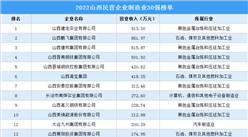 2022山西省民营企业制造业30强排行榜（附榜单）