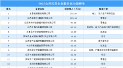 2022山西省民营企业服务业20强排行榜（附榜单）