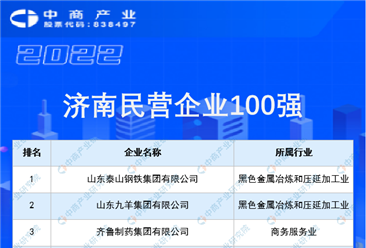 2022年济南民营企业100强（附全榜单）