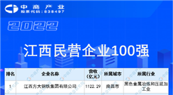 2022江西民营企业100强榜单（附榜单）