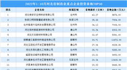 产业招商情报：2022年1-10月河北省投资拿地项目TOP10