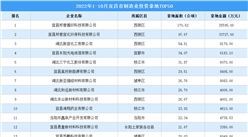 产业招商情报：2022年1-10月宜昌市制造业投资拿地TOP50