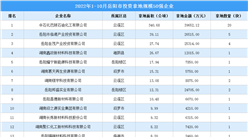 产业投资情报：2022年1-10月岳阳市投资拿地规模50强企业