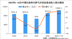 2022年1-10月中国石油和天然气开采业经营情况：利润总额同比增长109.7%（图）