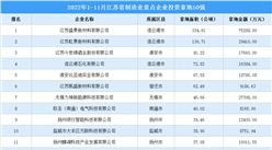 产业招商情报：2022年1-11月江苏省制造业重点企业投资拿地50强