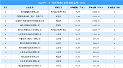 產業投資情報：2022年1-11月荊州重點企業投資拿地TOP50