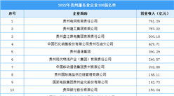 2022年贵州服务业企业100强名单（附完整榜单）