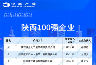 2022陕西100强企业排行榜（附全榜单）