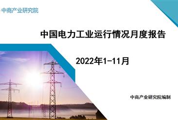 2022年1-11月中國電力工業運行情況月度報告（附完整版）