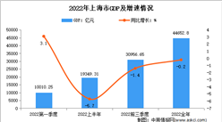 2022年上海市國民經濟和社會發展統計公報：GDP同比下降0.2%（圖）