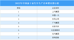 2022年中國前十家汽車生產企業銷量排行榜（附榜單）