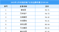 2023年1月中国房地产企业品牌传播力TOP100
