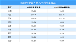 2022年全國風電利用率達96.8% 北京等13個省市風電利用率達100%（圖）