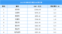 2022年河南省各地区GDP排行榜：郑州破万亿元（图）