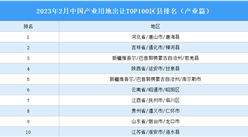 产业投资情报：2023年2月中国产业用地出让TOP100区县排名（产业篇）