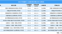 【产业招商情报】 2022年滁州工业投资TOP10项目总投资近6亿元