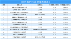 產業投資聚焦 | 2022年滁州制造業50強企業土地投資超658公頃