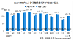 2023年2月中國燃油摩托車產銷情況：銷量同比下降10%（圖）