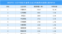 2023年1-2月中國造車新勢力動力電池供應商排行榜TOP10（附榜單）