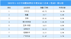 2023年1-3月中國燃油摩托車銷量前十企業（集團）排行榜（附榜單）