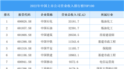2022年中國上市公司營業(yè)收入排行榜TOP500（附榜單）