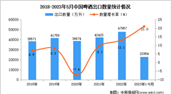 2023年1-5月中国啤酒出口数据统计分析：出口量同比增长21.0%