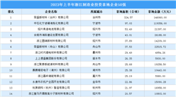 投资企业盘点 | 2023年上半年浙江制造业投资企业50强名单汇总（图）