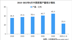 2023年上半年中國原煤行業運行情況：產量同比增長4.4%（圖）