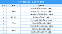 2023年度四川省中小企業特色產業集群名單發布：共17個集群入選（圖）