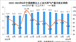 2023年上半年中國天然氣生產情況：產量同比增長5.4%（圖）